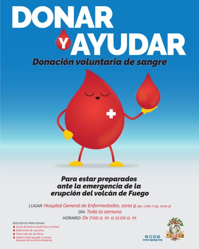 Donacion voluntaria de sangre igss 2018 volcan de fuego