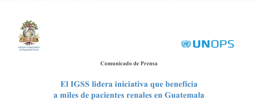 Comunicado IGSS UNOPS servicio de hemodialisis mazatenango suchitepequez guatemala