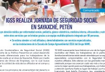 Comunicado. IGSS REALIZA JORNADA DE SEGURIDAD SOCIAL EN SAYAXCHÉ, PETÉN