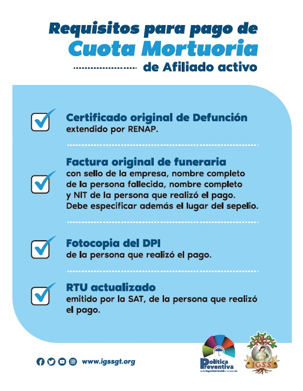 Requisitos para el pago de cuota mortuoria EMA