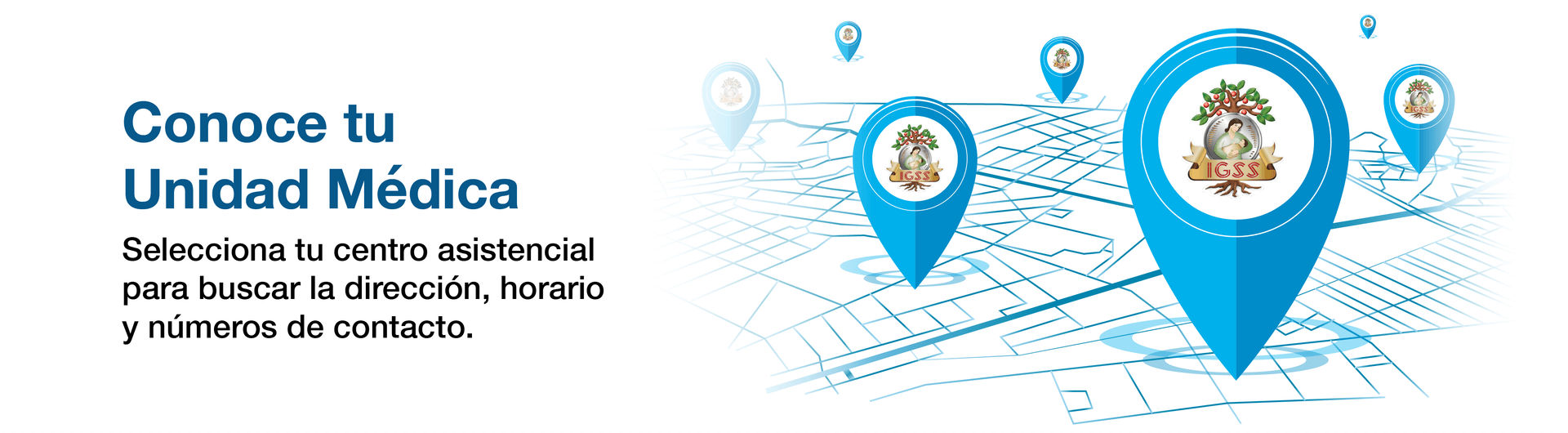 Mapa de la Red de Unidades Médicas del IGSS en Guatemala