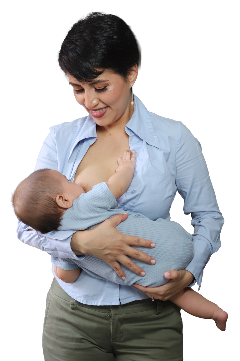 Madre amamantando a su bebé en brazos