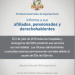 Asueto Dia del Ejercito 2018