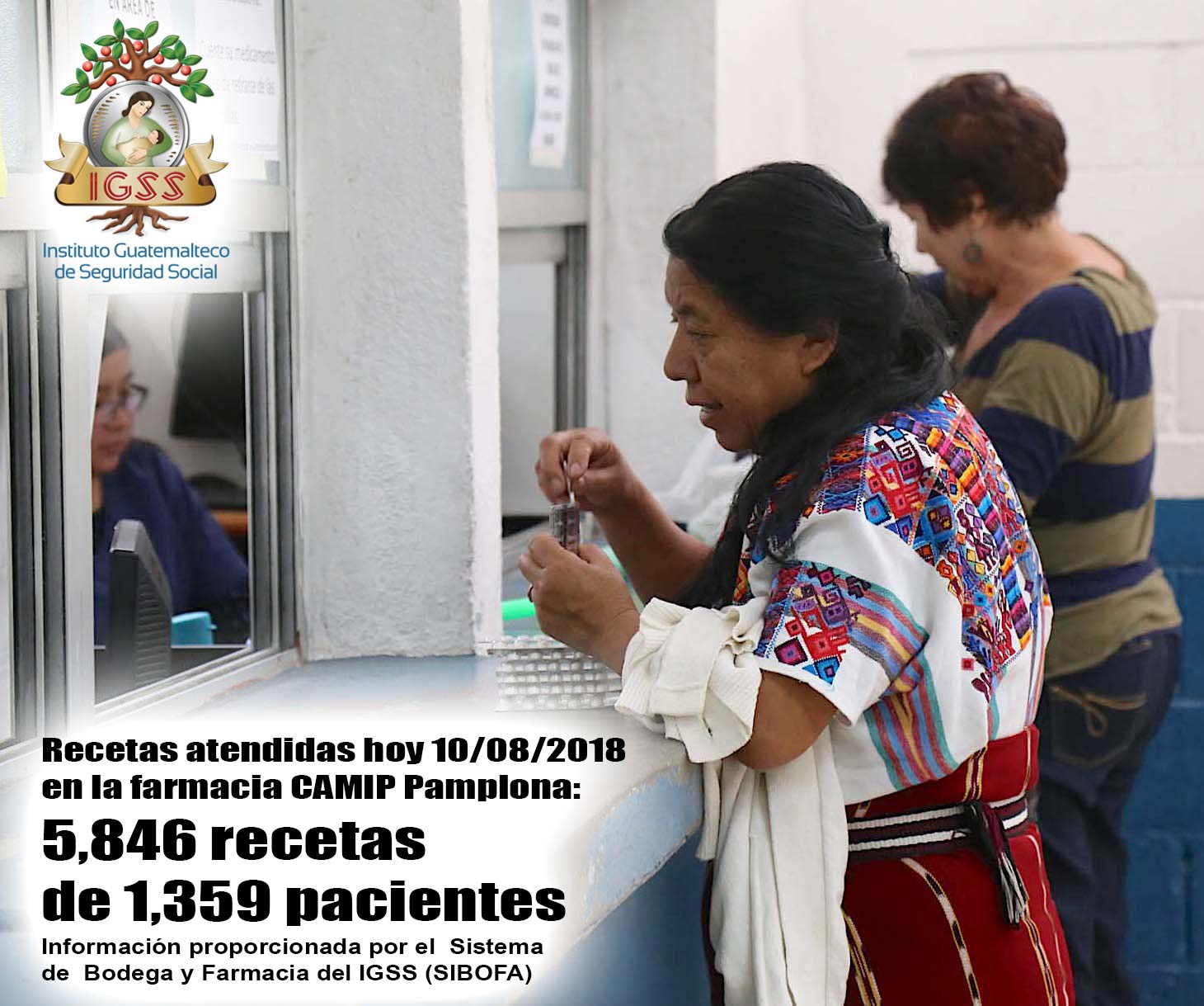 5,846 Recetas atendidas en farmacia de CAMIP Pamplona IGSS - Noticias IGSS