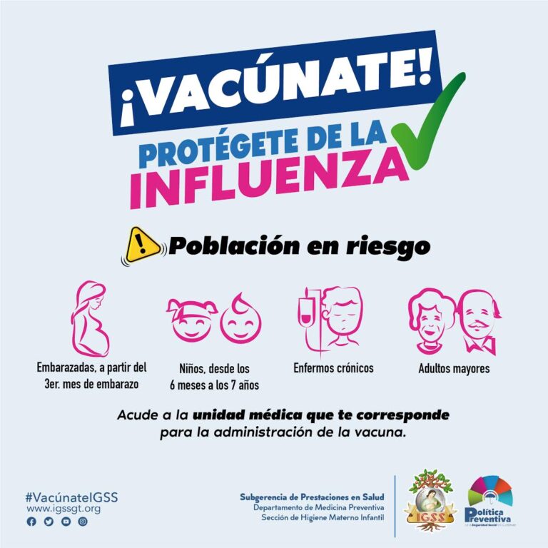 ¡VACÚNATE! Protégete de la influenza Seguridad Social Ahora