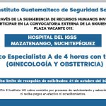 portada convocatoria medico IGSS mazatenango 2020