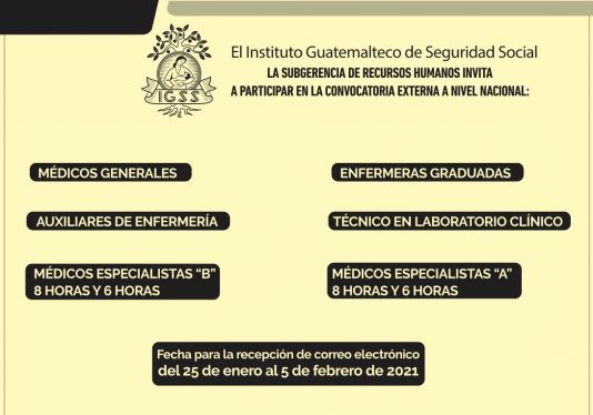 El IGSS invita a participar en la convocatoria de plazas a nivel nacional