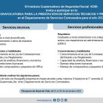 Convocatoria plaza IGSS departamento de servicios contratados 2021