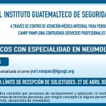 Convocatoria plaza igss medicos especialidad neumologia camip pamplona 2023