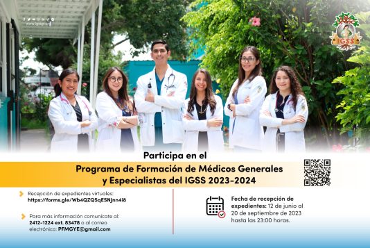 Convocatoria del Programa de Formación de Médicos Generales y Especialistas del IGSS 2023-2024