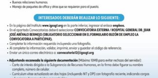 Convocatoria de la plaza: Médico Especialista (Medicina Interna) para el Hospital Dr. Juan José Arévalo Bermejo