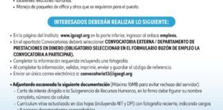 Convocatoria de la plaza: Secretaria para el Departamento de Prestaciones en Dinero, Ciudad de Guatemala
