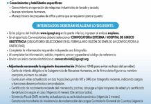Convocatoria de la plaza: Operador de Máquina Lavadora para el Hospital de Gineco Obstetricia
