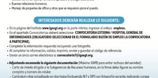 Convocatoria de la plaza: Médico Especialista (Neurología Pediátrica) para el Hospital General de Enfermedades