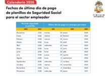 Calendario 2026: Fechas de último día de pago de planillas de Seguridad Social