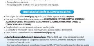Convocatoria de la plaza: Médico Especialista (Cirugía General) para el Hospital General de Accidentes