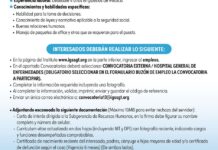 Convocatoria de la plaza: Médico Especialista (Medicina Interna) para el Hospital General de Enfermedades
