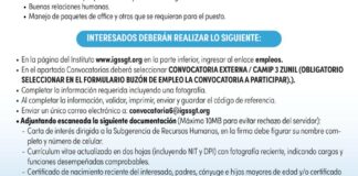 Convocatoria de la plaza: Médico Especialista (Neurología, Neumología, Gastroenterología) para la Unidad CAMIP 3 Zunil