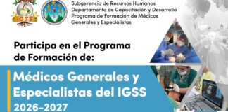 Postgrados: Participa en el Programa de Formación de Médicos Generales y Especialistas del IGSS 2026-2027