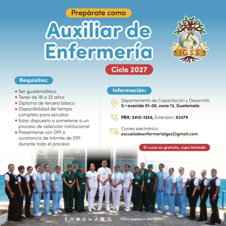 Escuela de Auxiliares de Enfermería abre inscripciones para el ciclo 2027