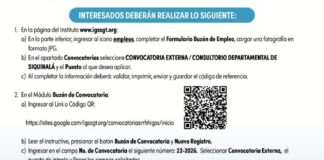 Convocatoria de la plaza: Médico Comunitario para el Consultorio Departamental de Siquinalá, Escuintla
