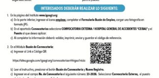 Convocatoria de las plazas: Médicos Especialistas (Traumatología y Ortopedia) para el Hospital General de Accidentes Ceibal