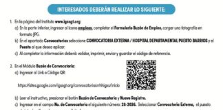 Convocatoria de la plaza: Médico Especialista (Pediatría) para el Hospital Departamental Puerto Barrios