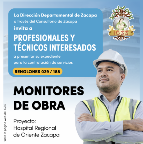 Zacapa: Convocatoria para contratar servicios profesionales y técnicos