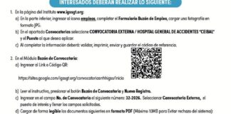 Convocatoria de la plaza: Bodeguero para el Hospital General de Accidentes Ceibal